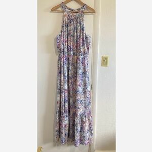 East Adeline 2X Floral Maxi Dress Sleeveless Smocked Waist Plus Size Spring